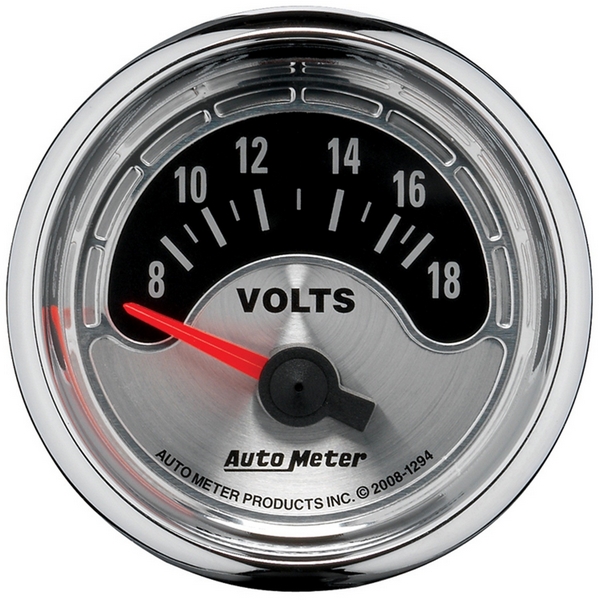 2-1/16" VOLTMETER, 8-18V, AMERICAN MUSCLE